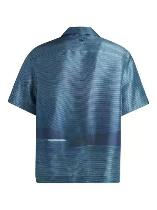 Etro Palm Tree Print Camp Shirt in Teal