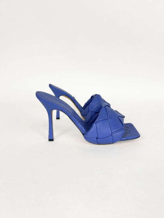 Bottega Veneta Lido Intrecciato Leather Mules — Purple