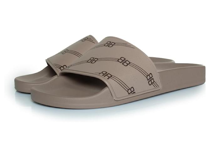 Balenciaga Brown Pool Slide Pride Logo