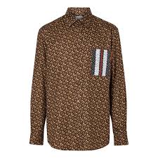 Burberry Brown TB Monogram Cotton Shirt