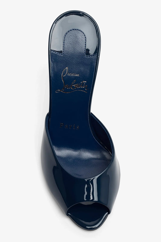 Christian Louboutin Me Dolly 100 Patent Leather Mules — Navy
