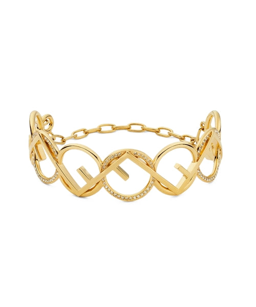Fendi FF Gold Crystal Bracelet