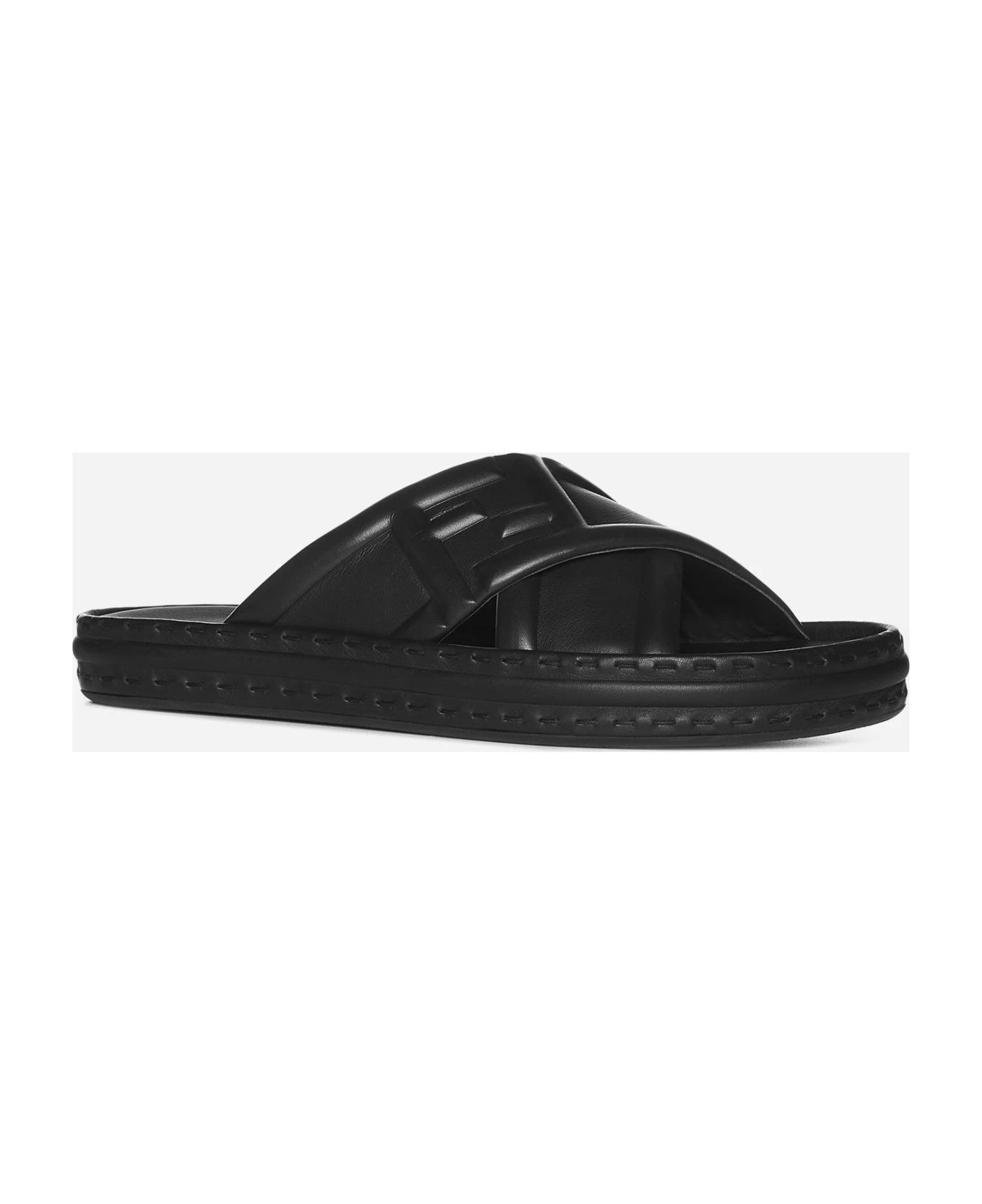 Fendi FF Nappa Leather Sandals