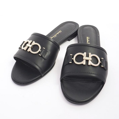 Ferragamo Rhodes Gancini Slider Sandal