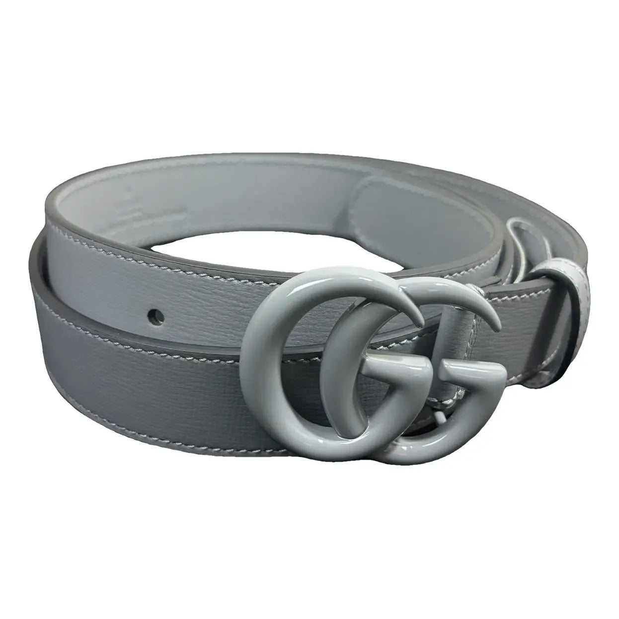 Gucci GG Marmont Leather Belt Grey