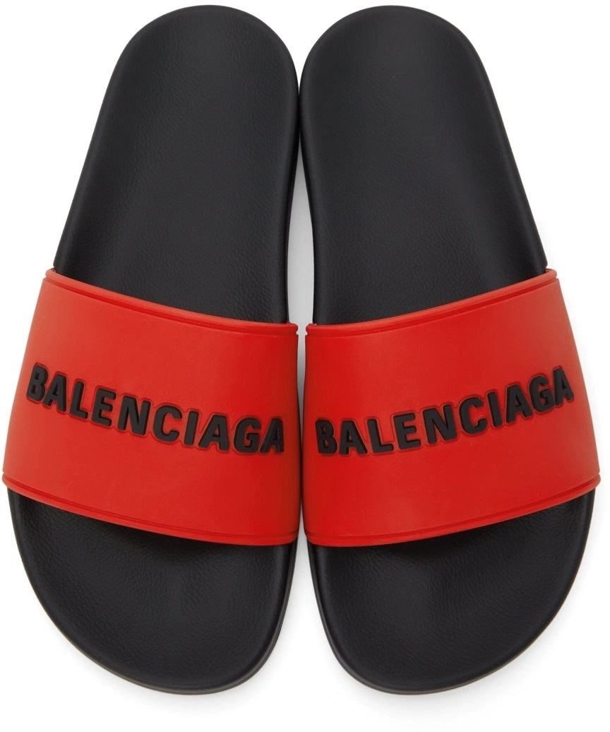 Balenciaga Red Slides Men