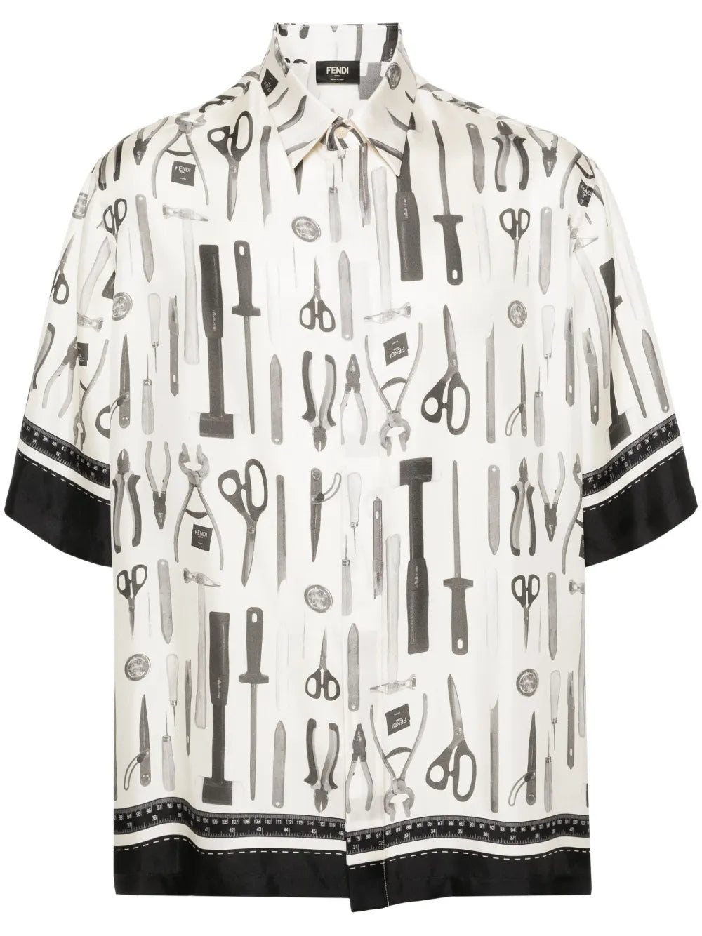 Fendi Tools Print Silk Shirt