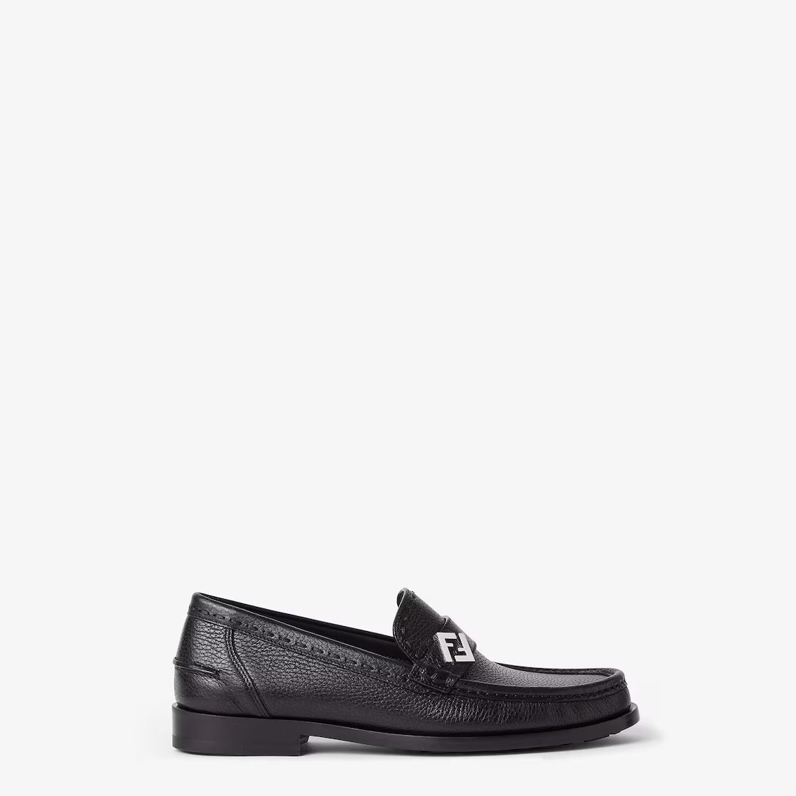 Fendi Plain Black Leather Shoes