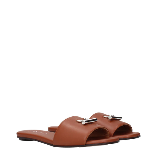 Alexander McQueen Brown Leather Slides