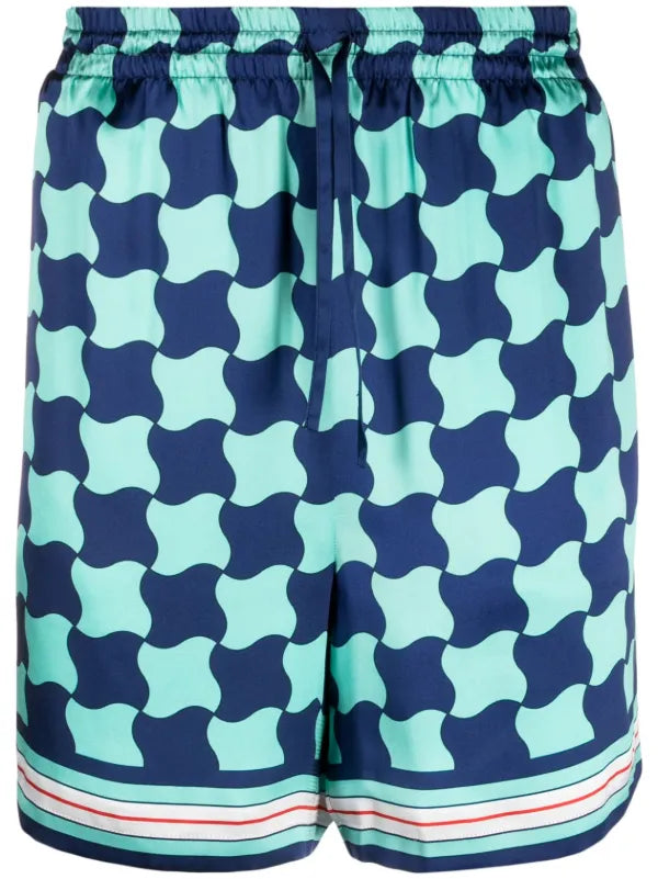 Casablanca Pool Tile Silk Shorts