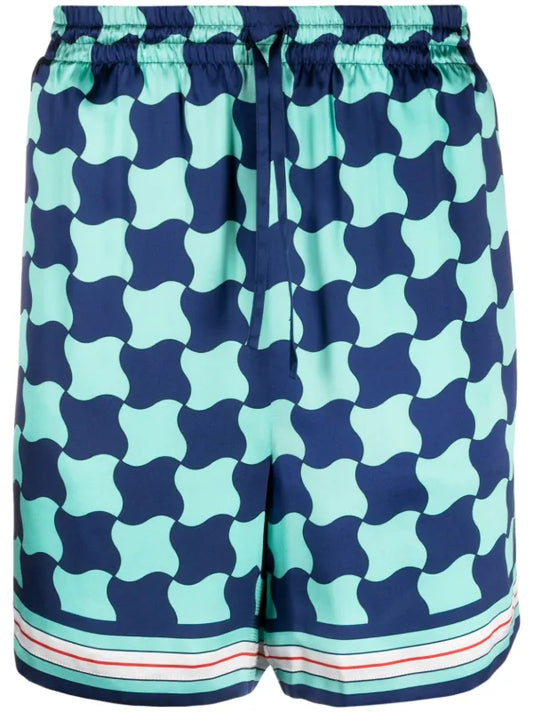 Casablanca Pool Tile Silk Shorts