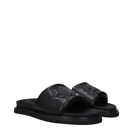 Christian Dior Black Leather Slippers