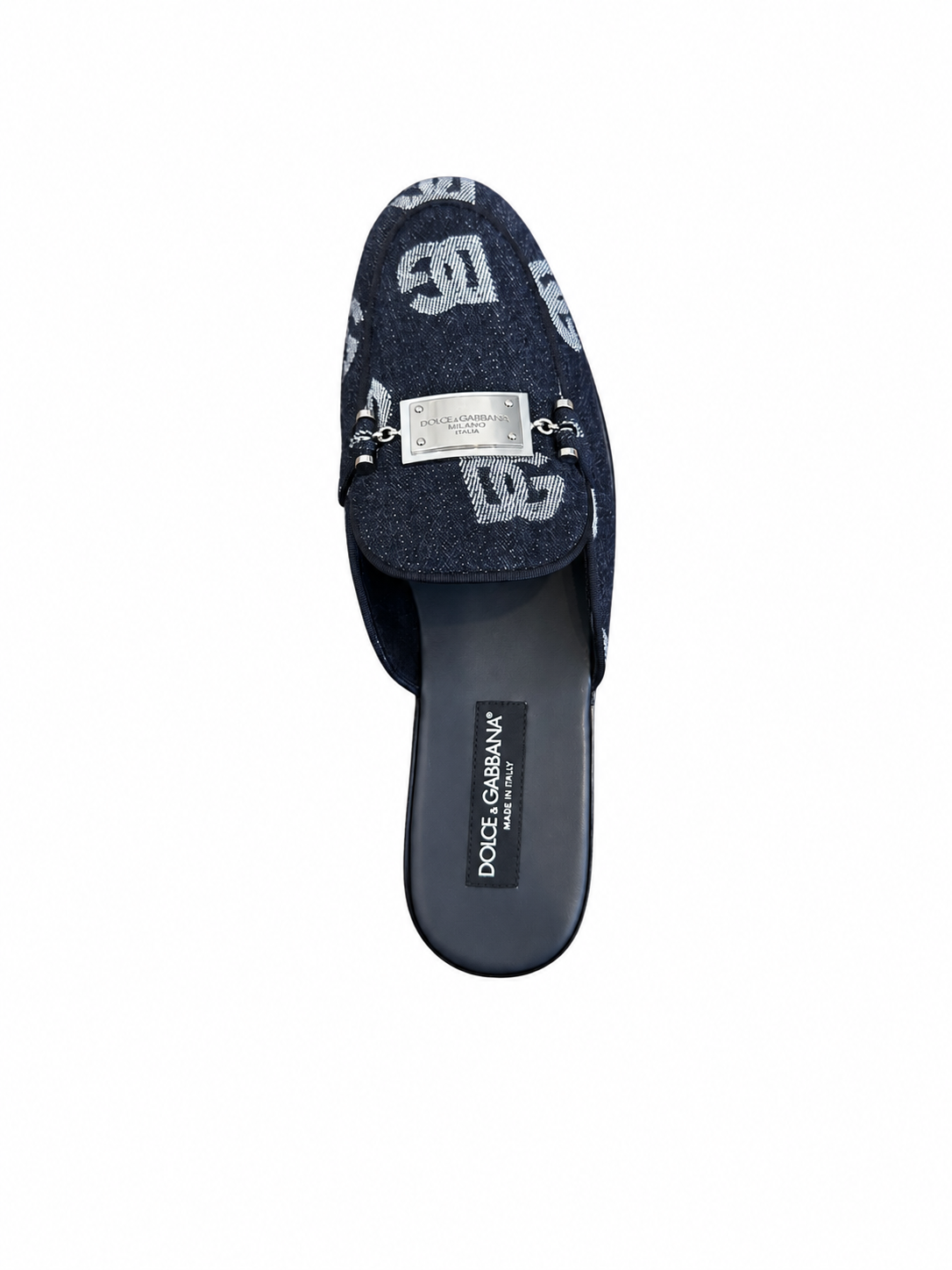 Dolce & Gabbana Denim Leather Half Shoes