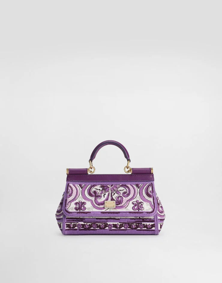 Dolce & Gabbana Small Sicily Handbag with Majolica Embroidery