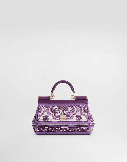 Dolce & Gabbana Small Sicily Handbag with Majolica Embroidery