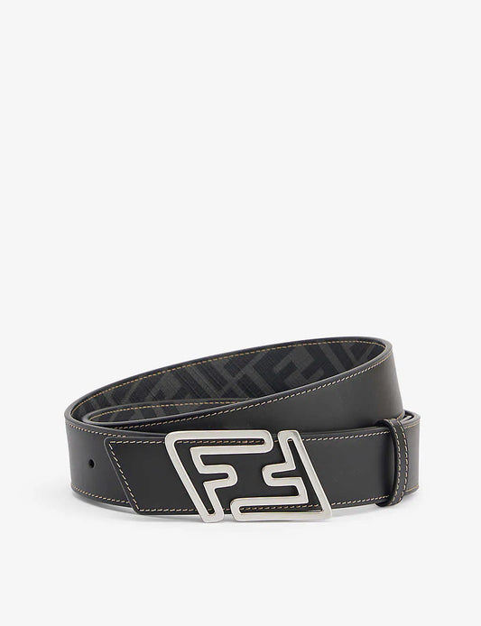 Fendi FF Logo Reversible Leather Belt