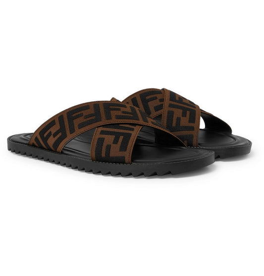 Fendi Logo-Appliqued Webbing Sandals