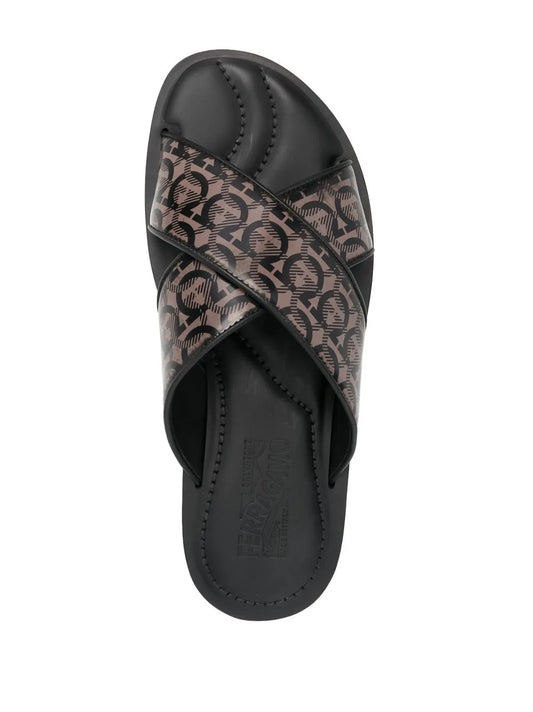 Ferragamo Gancini Crossover Strap Sandals