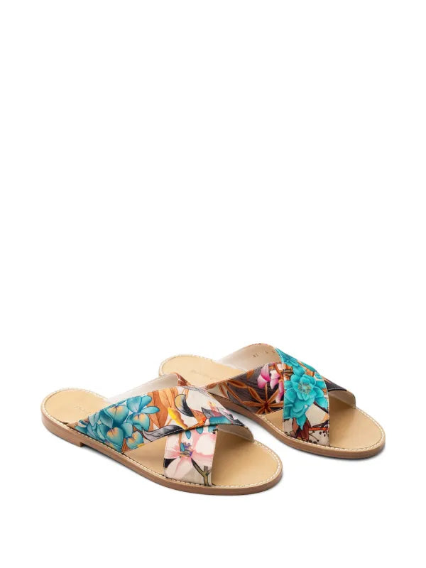 Salvatore Ferragamo Giacky Print Flat Sandals