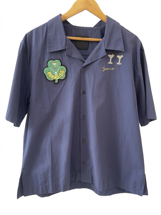 Givenchy Poplin Bowling Shirt – Navy