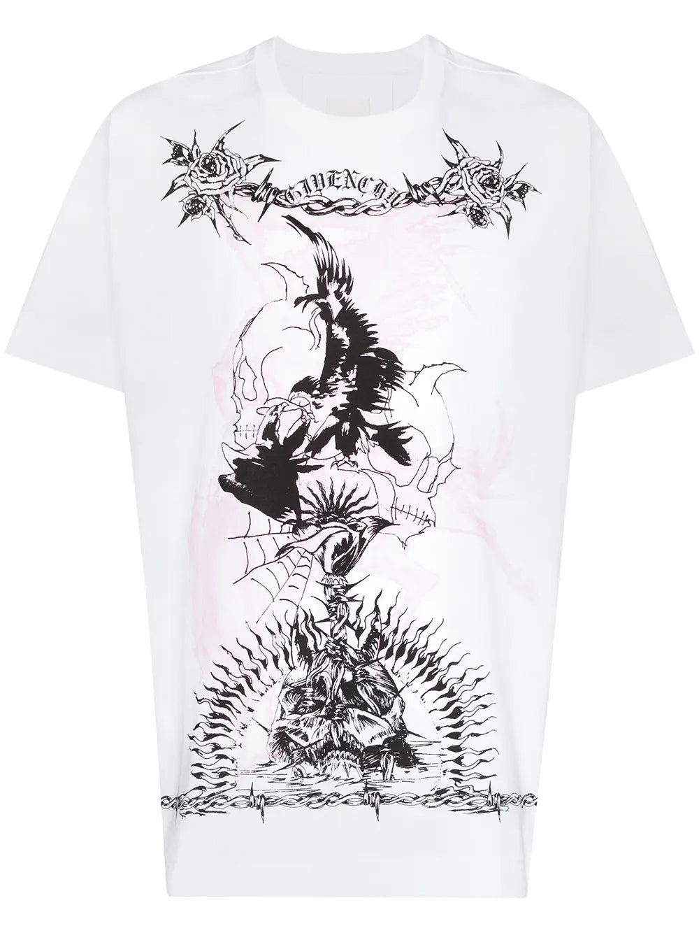Givenchy Gothic Print Crewneck T-Shirt