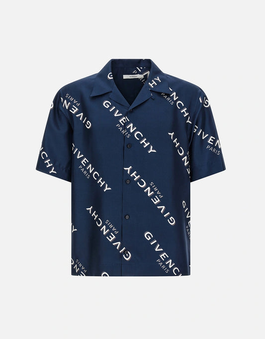 Givenchy Paris All-Over Logo Short-Sleeve Shirt