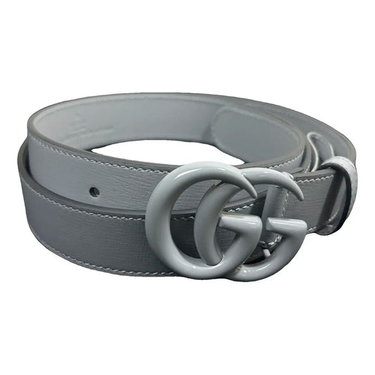 Gucci GG Marmont Leather Belt Grey