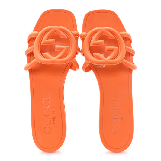Gucci Rubber Interlocking G Slide Sandals