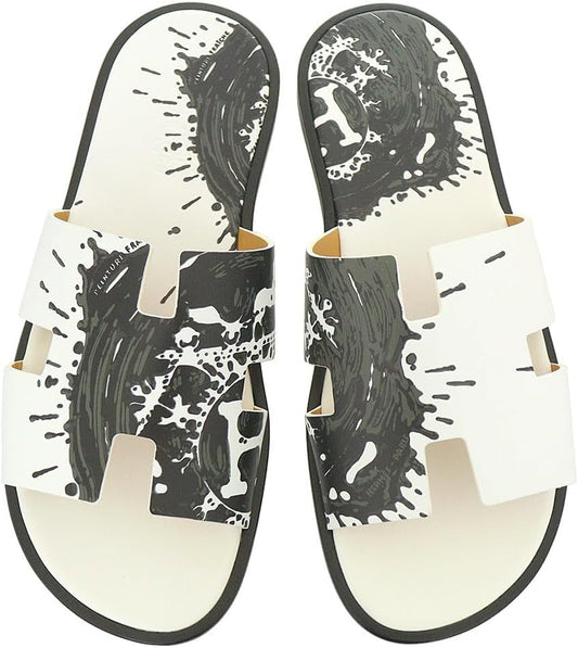 Hermès Izmir Sandal White Black