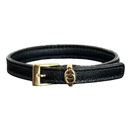 Gucci Icon Leather Bracelet Black