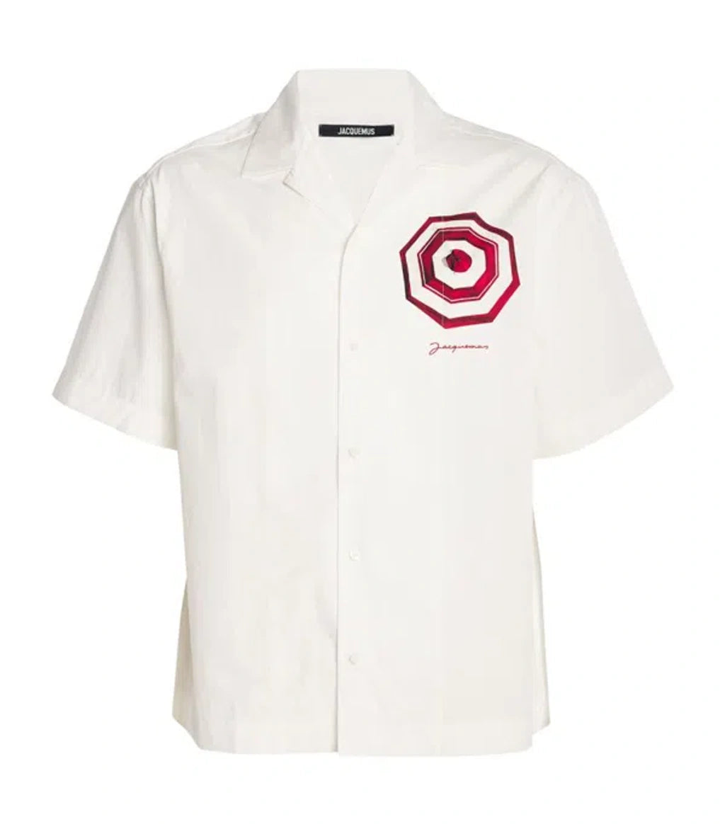 Jacquemus Cotton Bowling Shirt – Red Parasol Print
