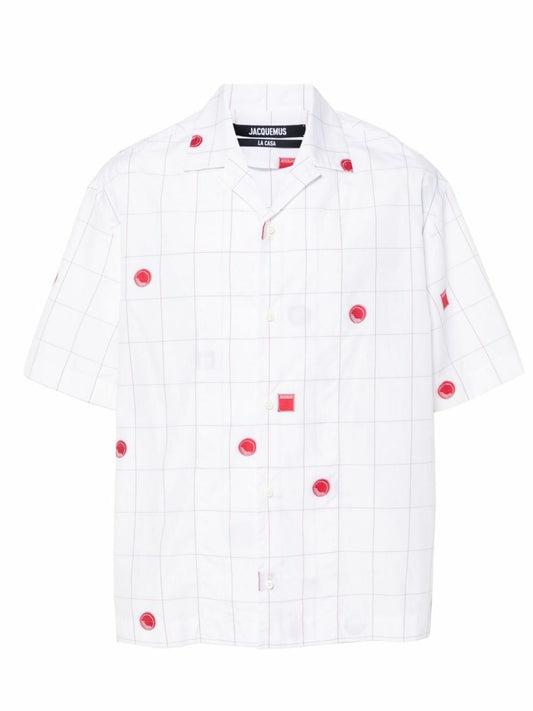 Jacquemus La Casa Embroidered Grid Shirt