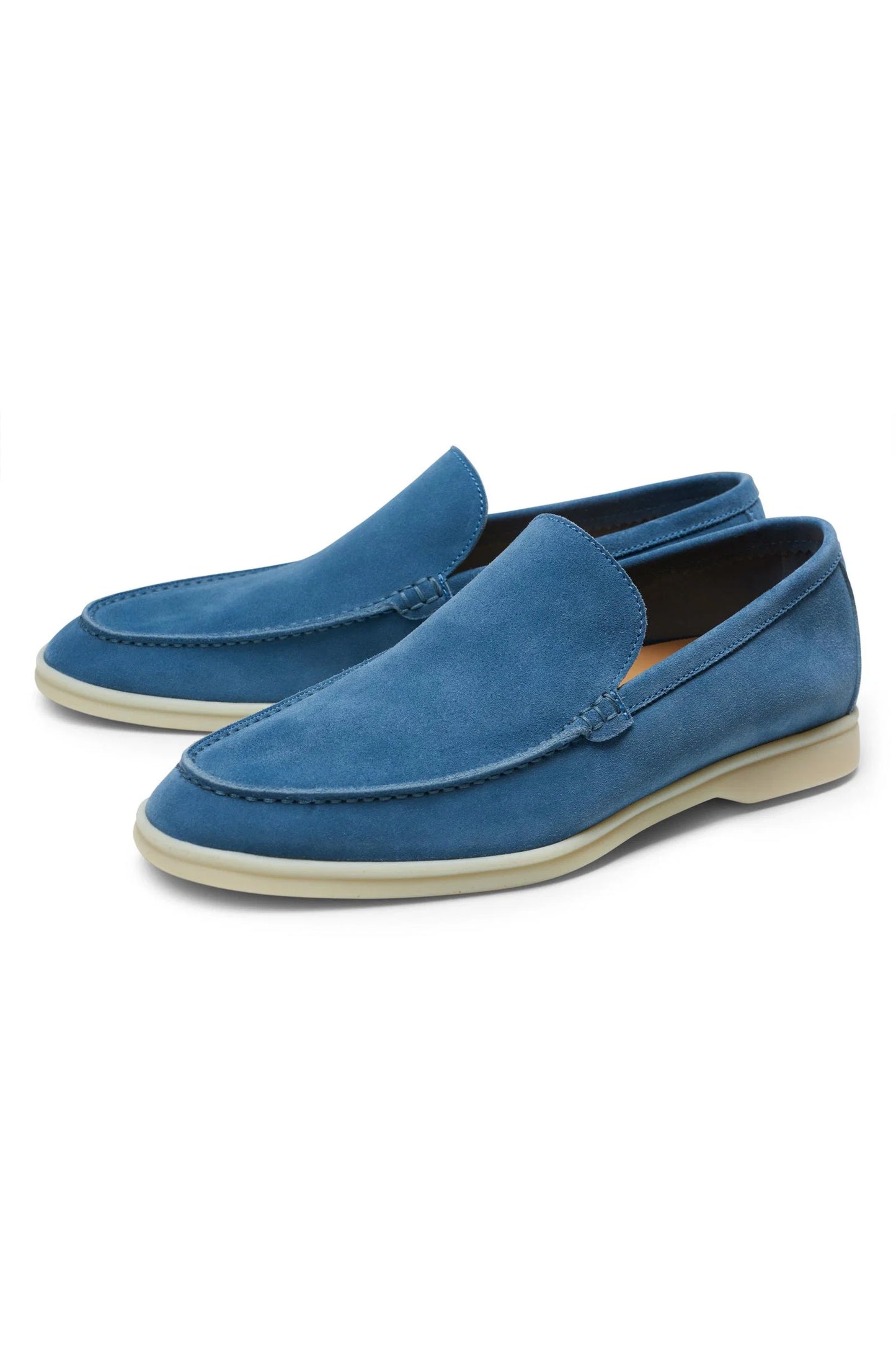 Loro Piana Summer Walk Loafers in Suede Blue