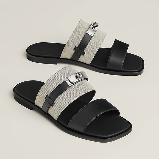 Hermès Made Sandal in Canvas and Leather