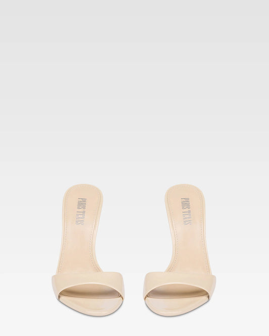 Paris Texas Lidia Patent Leather Mules — Almond