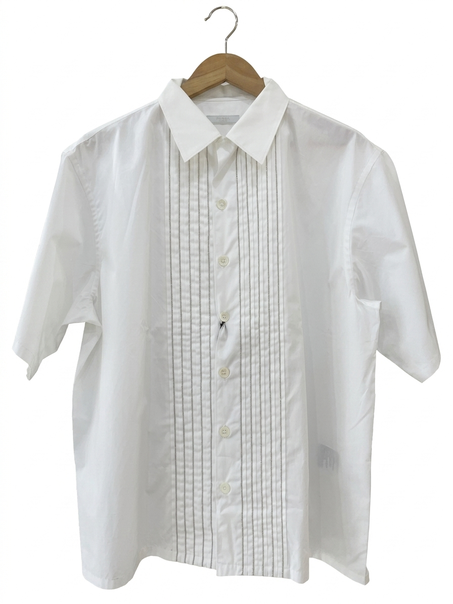 Prada Poplin Short-Sleeve Shirt – White