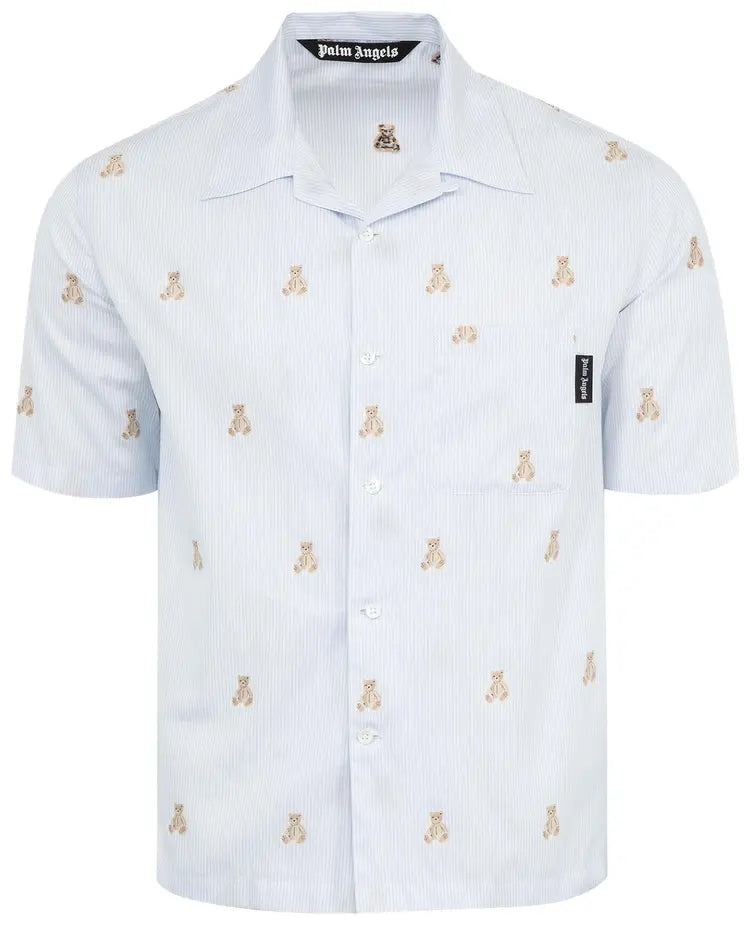 Palm Angels Mini Bear In Mind Bowl Shirt Light Blue