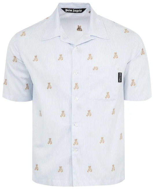 Palm Angels Mini Bear In Mind Bowl Shirt Light Blue