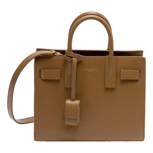 Saint Laurent Sac de Jour Nano Leather Handbag — Brown