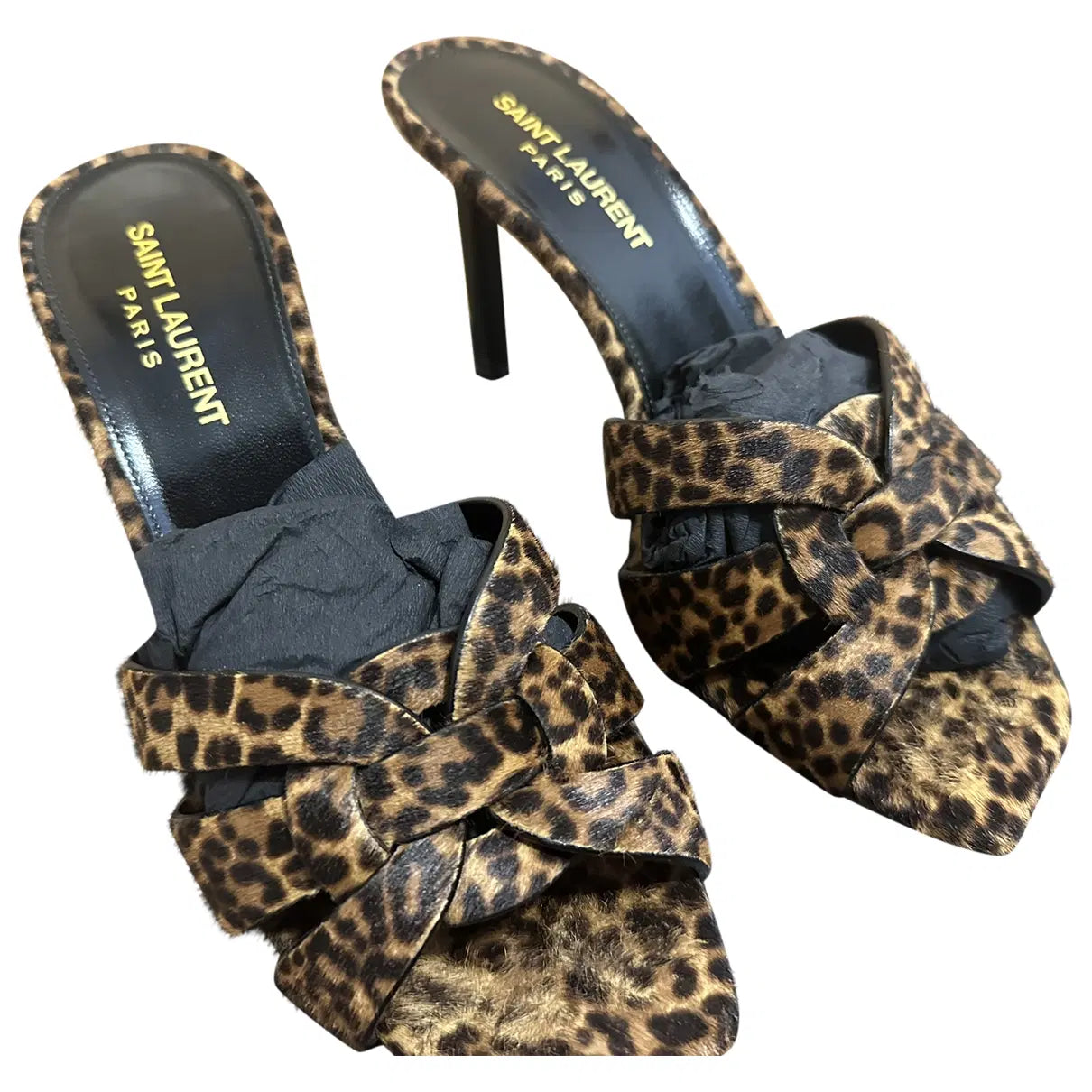 Saint Laurent Leopard Print Mules