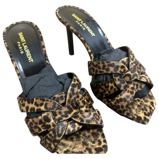 Saint Laurent Leopard Print Mules