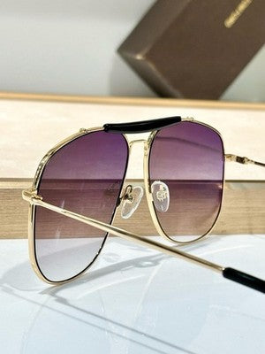 Tom Ford Gold Frame Gradient Purple Lens Aviator Sunglasses