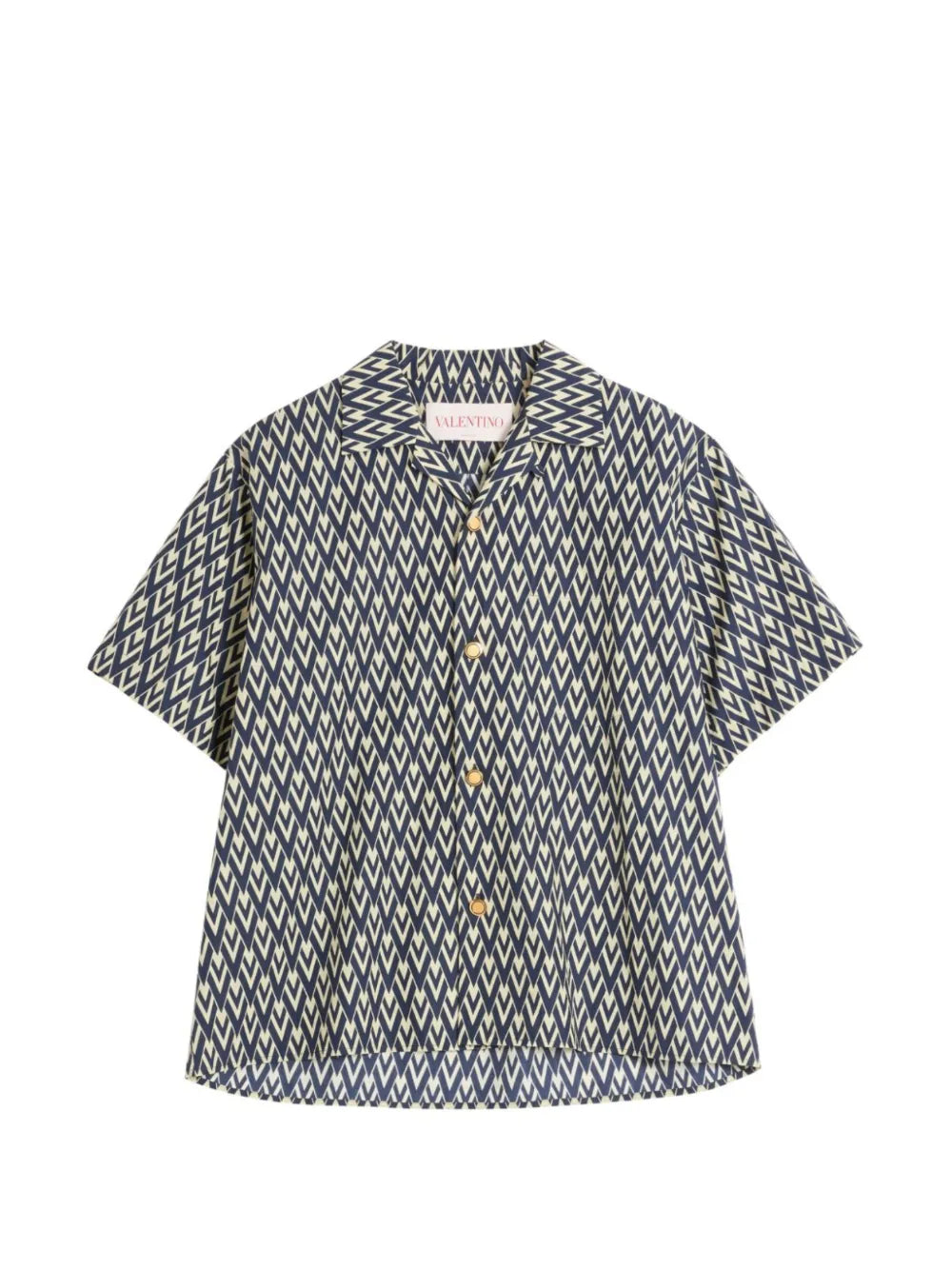 Valentino V-Logo Geometric Print Bowling Shirt