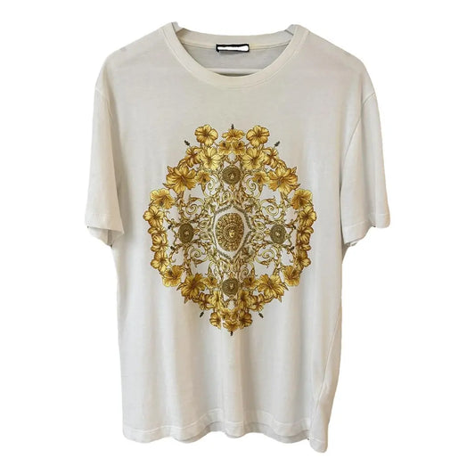 Versace White T-Shirt with Baroque Medusa Print