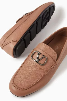 Valentino Garavani Beige Driver Loafers