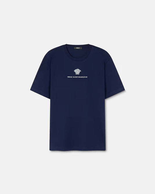 Versace Medusa Embroidered Cotton-Jersey T-Shirt