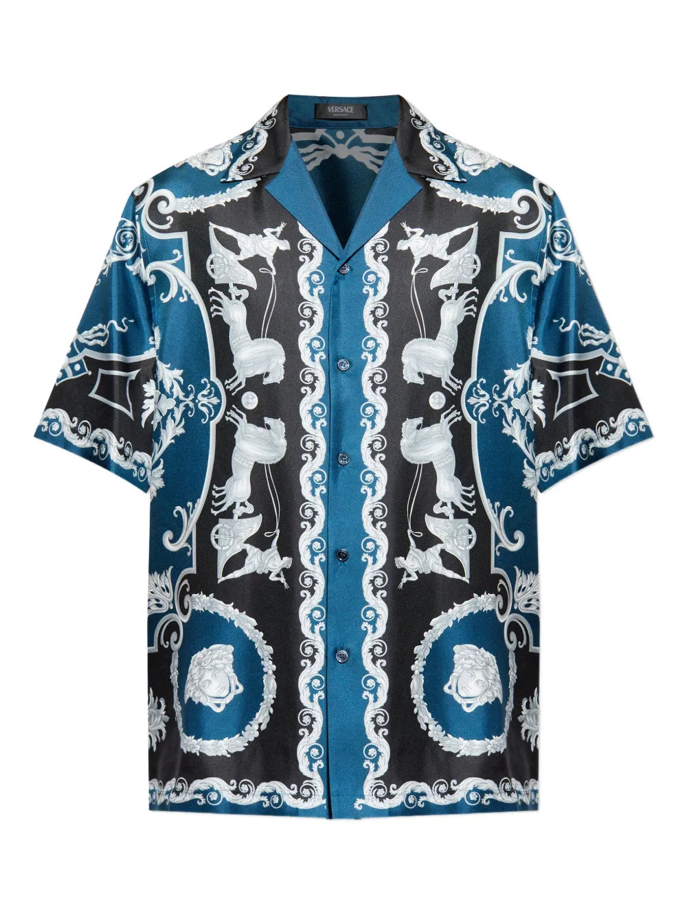 Versace Barocco Medusa Silk Twill Bowling Shirt